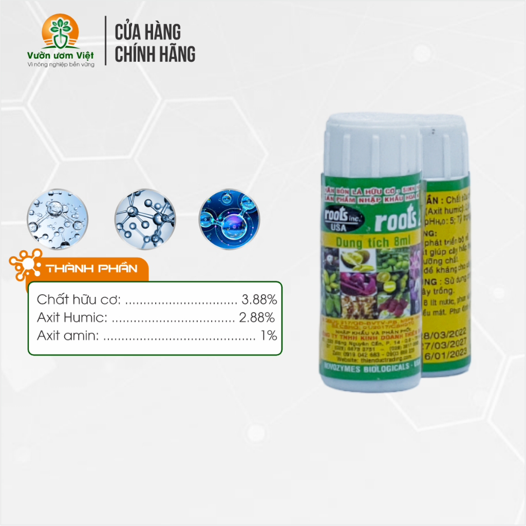 [Mua nhiều giảm] Roots 2 - kích thích ra rễ cực mạnh, cải tạo đất trồng, tăng sức đề kháng - 8ml