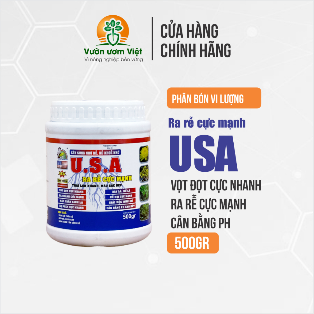 Phân bón Ra Rễ Cực Mạnh USA - kích rễ mạnh, hạn chế vàng lá, suy cây, tăng đề kháng cho cây trồng