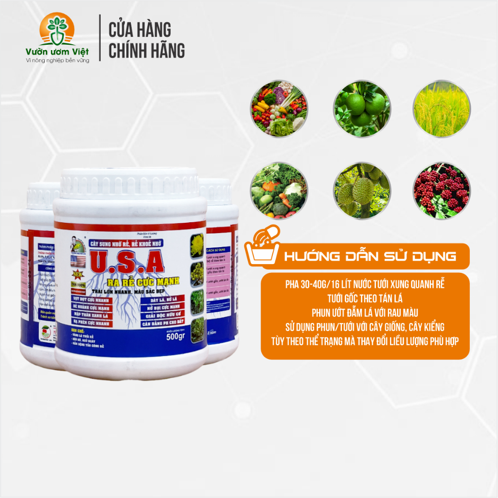 Phân bón Ra Rễ Cực Mạnh USA - kích rễ mạnh, hạn chế vàng lá, suy cây, tăng đề kháng cho cây trồng