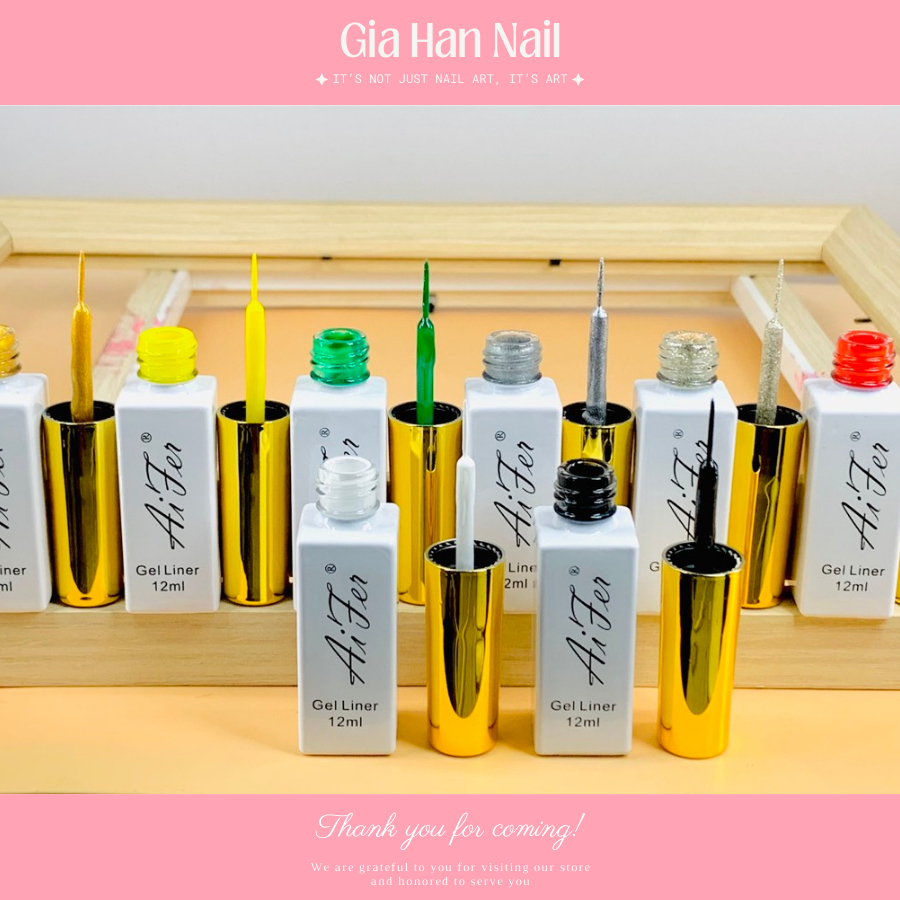 Cọ Nét Gel Aifer Chính Hãng 12ml/Chai - Vẽ Móng Chính Xác, Sợi Lông Mềm Mượt, Sang Trọng