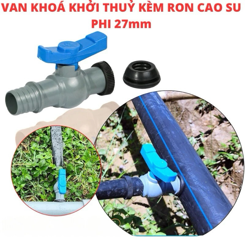 Van khóa khởi thủy nối ống cứng PVC với ống phun mưa 27mm - phụ kiện ...