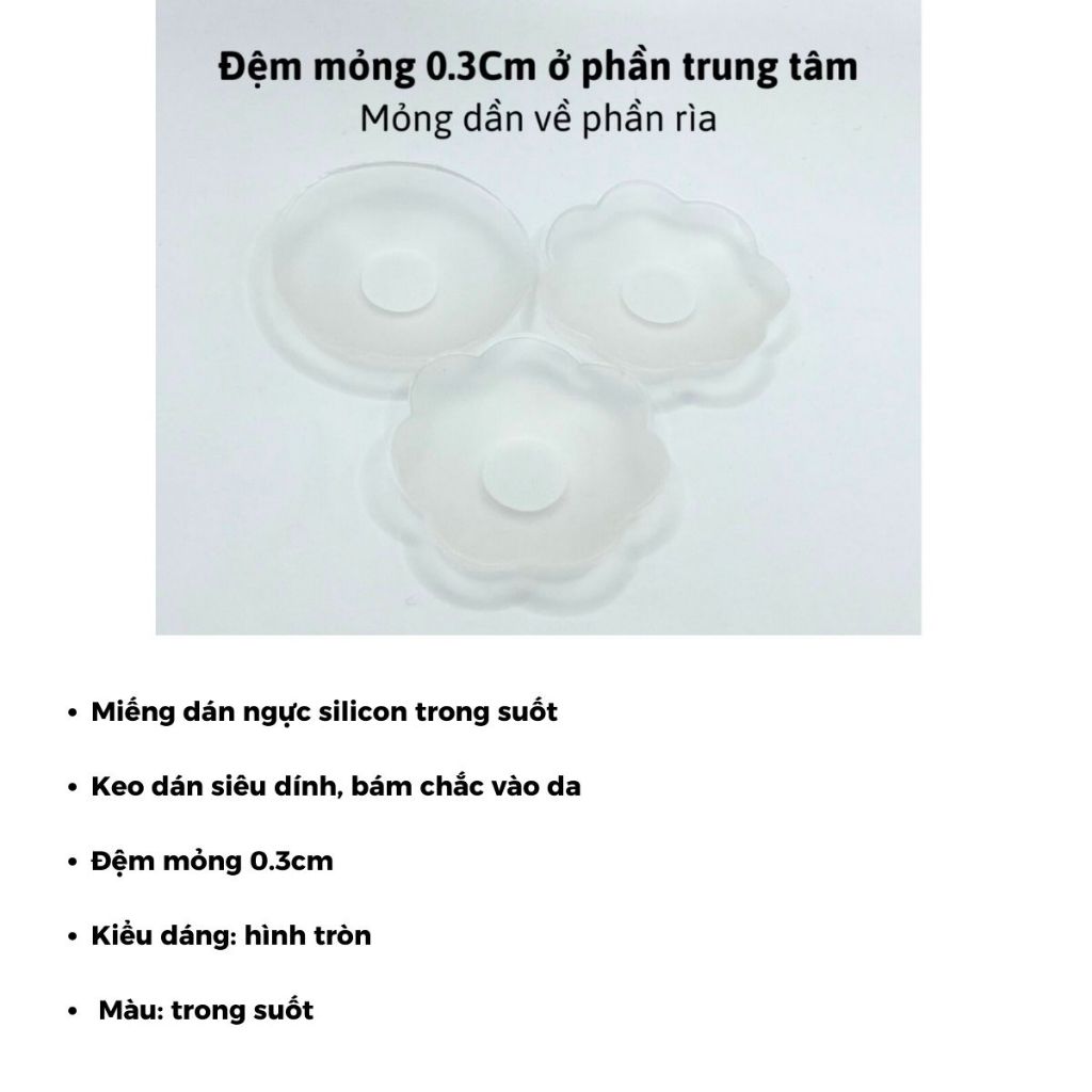 Miếng dán ngực silicon trong suốt keo dính siêu dính chống lộ ti sử dụng được nhiều lần LANIXA H08