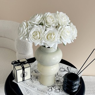 Hoa Giả- Combo 5 Hoa Hồng Cánh Xoắn 1 Bông 47cm Decor Nhà Cửa, Văn Phòng Siêu Xinh