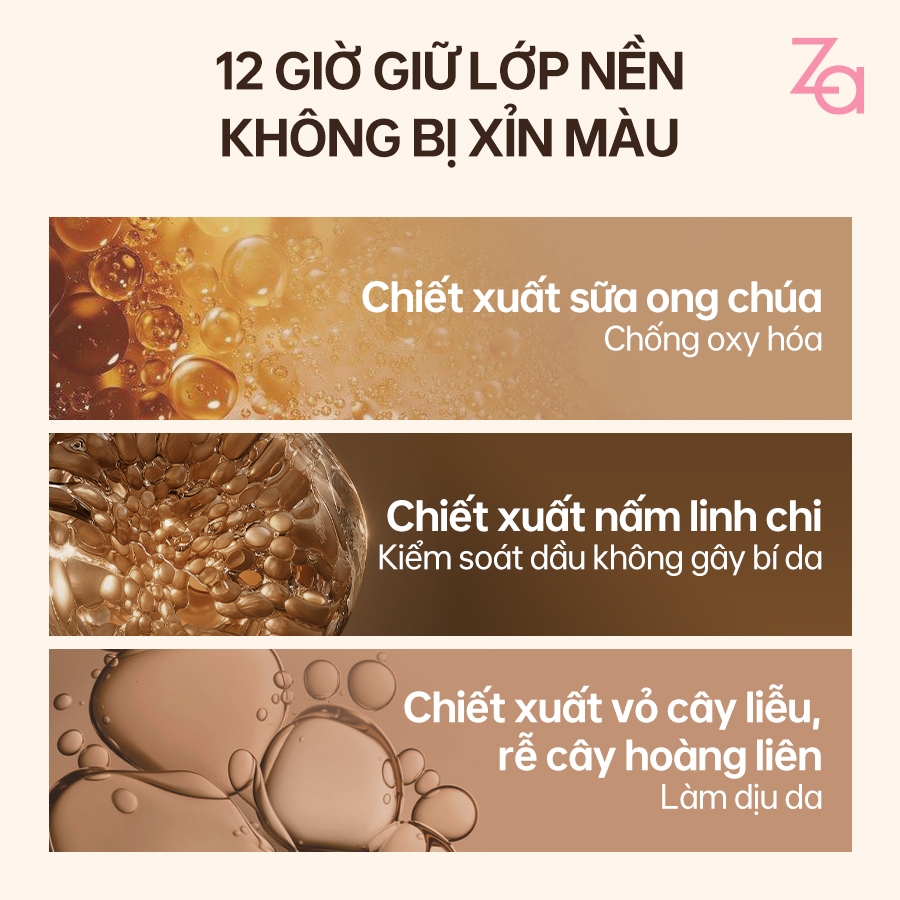 Za Kem nền Instant Invisible Oil Control kiềm dầu chống thấm nước che phủ cao che khuyết điểm 25ml