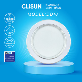 Đèn Downlight Âm Trần CLISUN | Đèn Chống Ẩm LED DD10 3 Chế Độ Màu Siêu Mỏng Tiết Kiệm Điện Tuổi Thọ Cao 30000H 10W