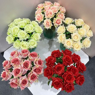 Hoa Giả- Combo 10 Hoa Hồng Cánh Xoắn 1 Bông 47cm Decor Nhà Cửa, Văn Phòng Siêu Xinh