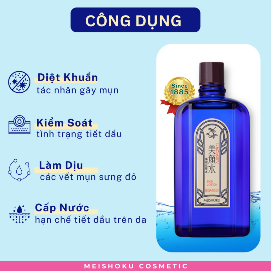Ảnh Nước hoa hồng Làm sạch và Ngăn ngừa mụn MEISHOKU Bigansui Lotion 90ml 3