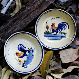 Bộ Chén Dĩa Tô Thố Con Gà Trống - Dành Cho 5 Người - Gốm Lái Thiêu - Gốm Xưa Cho Người Hoài Niệm - Gốm Sứ Nam Bộ