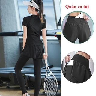 Đồ tập thể thao nữ quần dài Sport Áo khóa, bộ tập gym nữ, chạy bộ, cầu lông, đạp xe chất đẹp