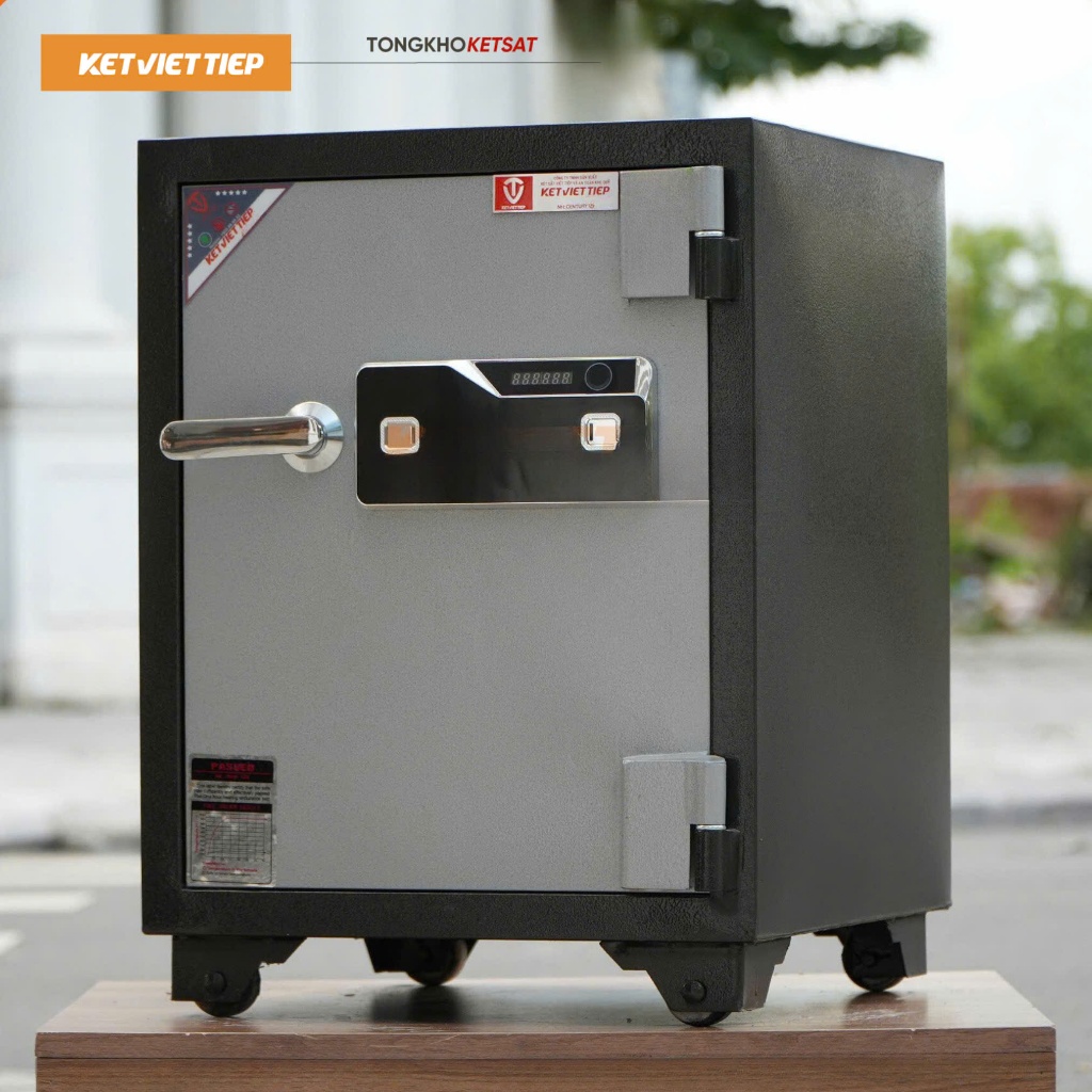 Két Sắt Việt Tiệp KVT54VTDT Vân Tay Điện Tử Chống Cháy, Mở Khóa Bằng Vân Tay Sinh Trắc Học