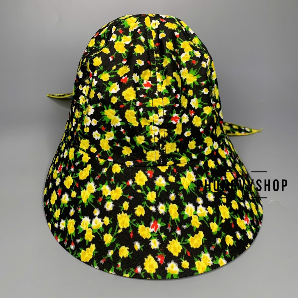 Mũ bucket tai bèo vành thoáng mát basic unisex nam nữ phong cách hàn quốc Phungvyshop - nón KHOÉT TRÒN SAU BI HOA