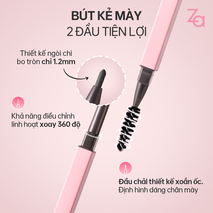 Za Chì kẻ lông mày hai đầu lâu trôi Detail-stroking Precision 0.1g