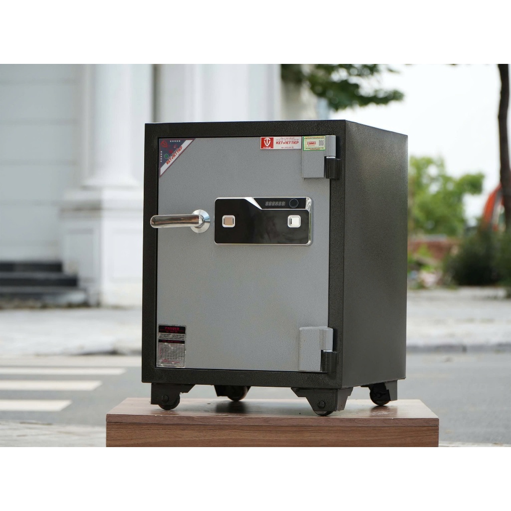Két Sắt Việt Tiệp KVT54VTDT Vân Tay Điện Tử Chống Cháy, Mở Khóa Bằng Vân Tay Sinh Trắc Học
