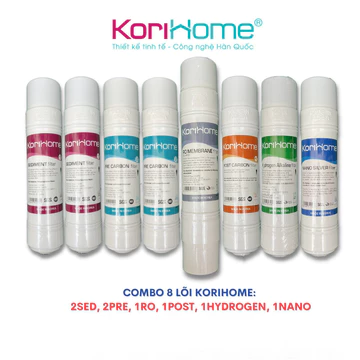 Trọn bộ đầy đủ 8 lõi lọc nước Korihome dùng cho máy lọc nước Korihome WPK-916