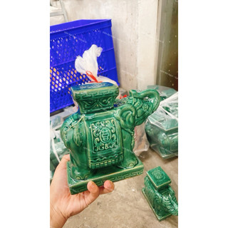 Đôn Voi Gốm Chấm Vẽ Loại Nhỏ Trang Trí Sân Vườn - Tiểu Cảnh - Gốm Xưa Lái Thiêu Cho Người Hoài Niệm