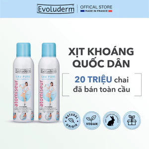 Bộ 2 Chai Xịt khoáng dưỡng ẩm, làm dịu và bảo vệ da Evoluderm Atomiseur Eau Pure 150mlx2
