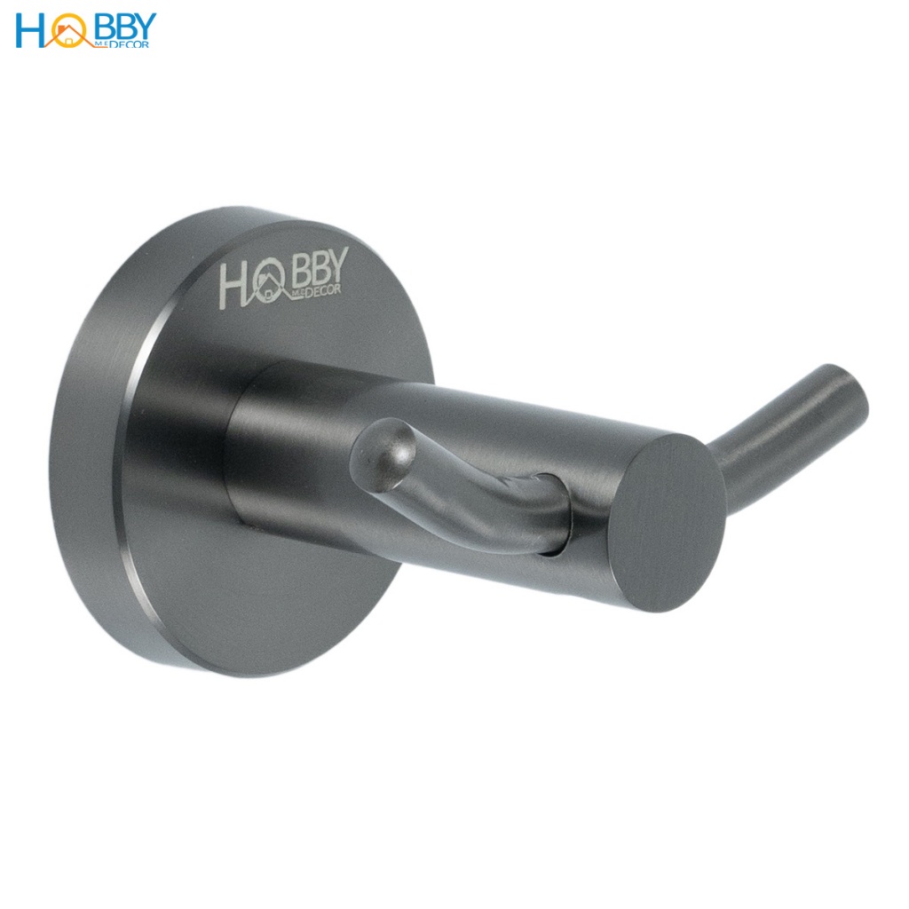 Móc treo đồ có 2 chấu ngang inox 304 sơn đen Hobby home decor T2X