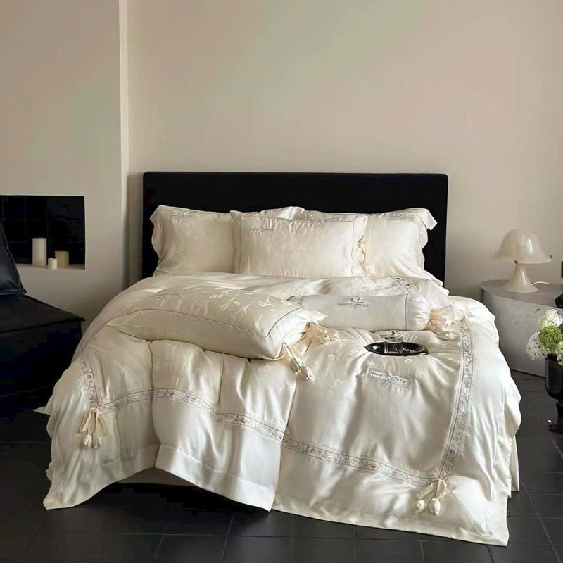 Bộ chăn ga gối lụa tencel điệu đà mịn màng MemMinbedding Luxury mang vẻ đẹp sang trọng tiểu thư -(BÁN CHẠY)