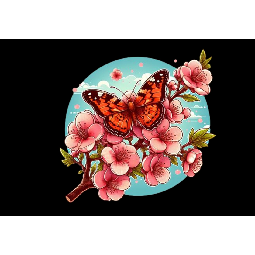 [Hình ủi nhiệt]Hình hoa bướm ủi nhiệt trang trí quần áo-ủi tại nhà bằng bàn ủi