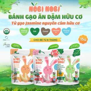 Bánh gạo ăn dặm hữu cơ Nobi Nobi 15g cho bé từ 8 tháng