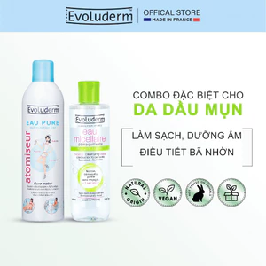 COMBO Xịt khoáng Evoluderm 400ml và Nước tẩy trang 250ml