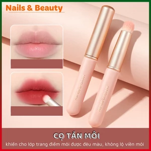 Cọ Trang Điểm, Cọ Tán Son, Cọ Makeup, Cọ Môi Đầu Tròn Siêu Mịn, Cán Ngắn, Có Nắp Đậy Gecomo G1113