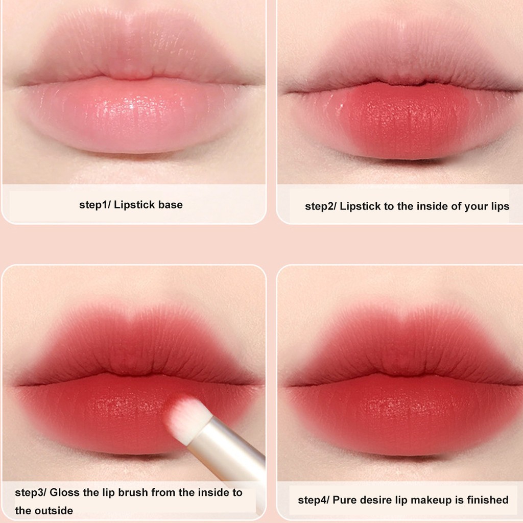 Cọ Trang Điểm, Cọ Tán Son, Cọ Makeup, Cọ Môi Đầu Tròn Siêu Mịn, Cán Ngắn, Có Nắp Đậy Gecomo G1113
