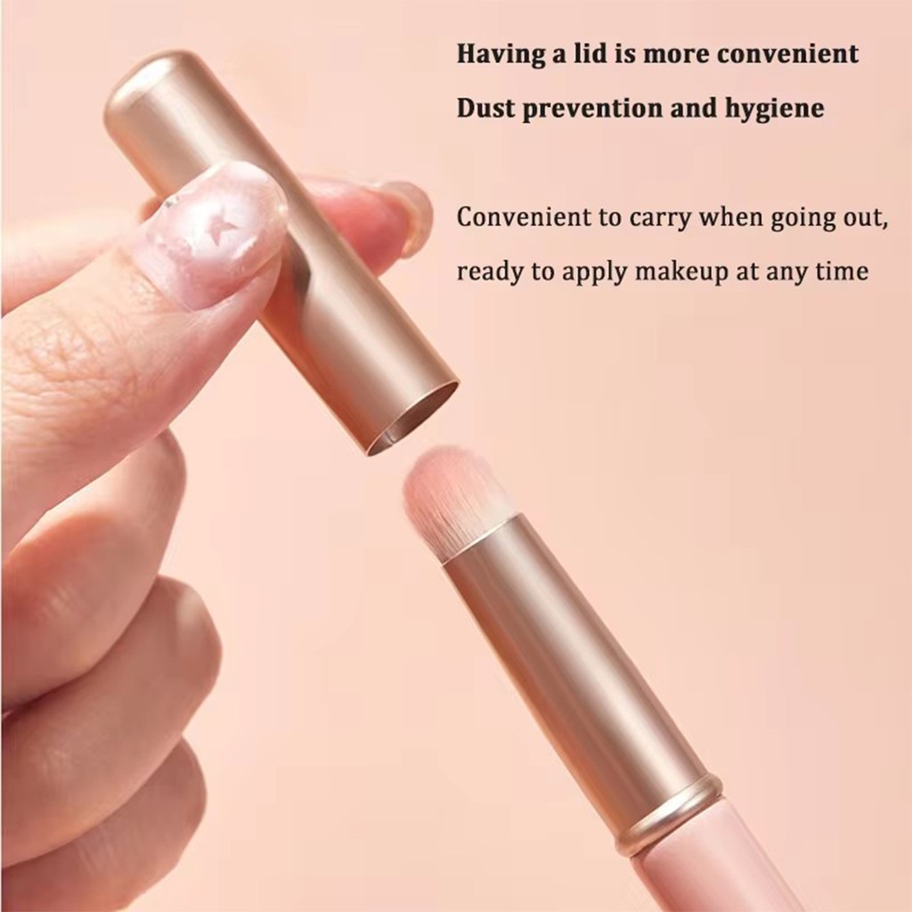 Cọ Trang Điểm, Cọ Tán Son, Cọ Makeup, Cọ Môi Đầu Tròn Siêu Mịn, Cán Ngắn, Có Nắp Đậy Gecomo G1113