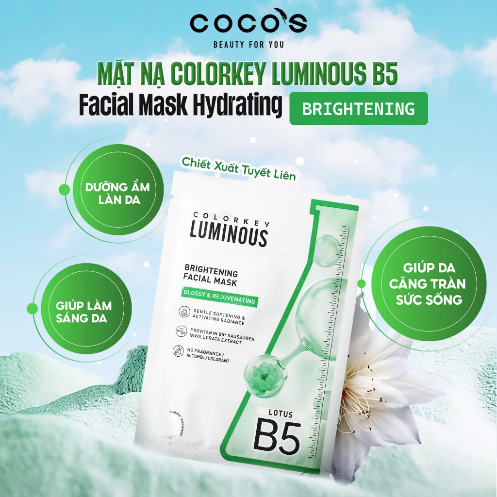 Ảnh Combo 10 Mặt Nạ Colorkey Luminous B5 Facial Mask, Mặt Nạ Dưỡng Ẩm, Làm Dịu, Sáng Da Giảm Mụn 25mlx10 4