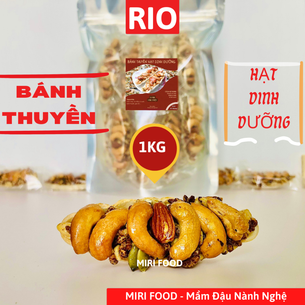 1Kg, 500g Bánh Thuyền Mix Hạt Dinh Dưỡng RIO, ăn kiêng ăn vặt, granola ...
