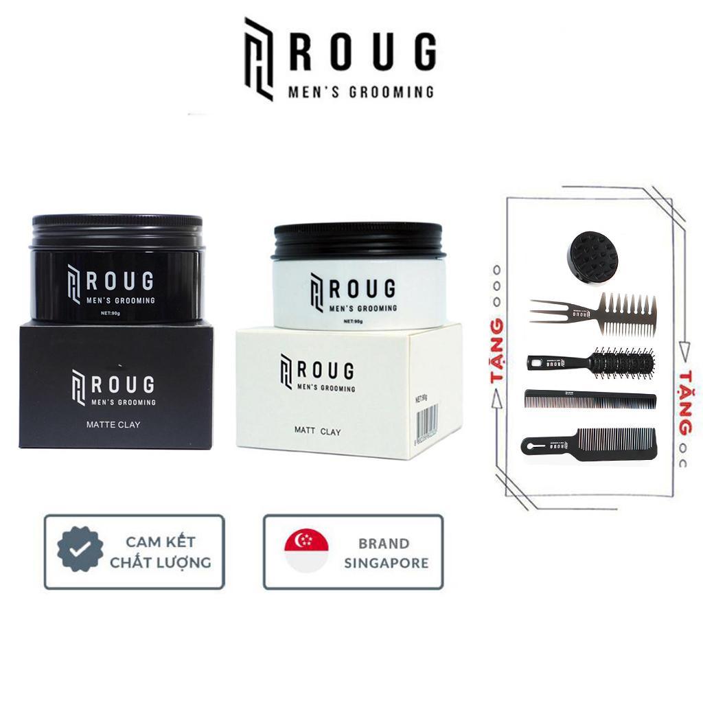 Sáp vuốt tóc nam Roug Matte Clay 90gr màu đen , Matt Clay 90gr màu ...