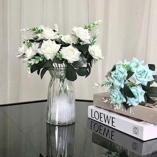 Cụm Hoa Hồng Cánh Xoắn 30cm 7 Nhánh (Kèm Lá)  Decor Nhà Cửa, Trang Trí Chụp Ảnh