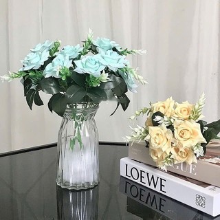Cụm Hoa Hồng Cánh Xoắn 30cm 7 Nhánh (Kèm Lá)  Decor Nhà Cửa, Trang Trí Chụp Ảnh