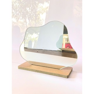 Gương để bàn trang điểm đế gỗ hình hạt đậu, đám mây decor xinh xắn