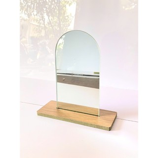 Gương để bàn trang điểm đế gỗ hình hạt đậu, đám mây decor xinh xắn