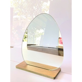 Gương để bàn trang điểm đế gỗ hình hạt đậu, đám mây decor xinh xắn