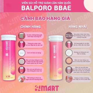 Viên sủi uống hỗ trợ giảm cân hiệu quả chính hãng Balporo BBae Hàn Quốc lọ 10 viên, hộp 3 lọ chuyển hóa chất béo cơ thể.