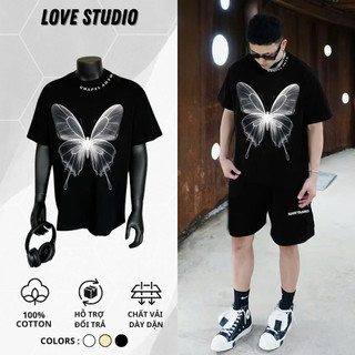 Áo thun nam nữ local brand BUTTERFLY nam nữ unisex cotton mùa hè ngắn tay lỡ L66 [A254]
