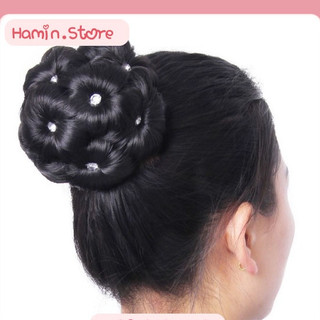 Búi tóc giả đẹp trung niên Cao Cấp-Búi hoa giả đính đá thời trang Qiqishop