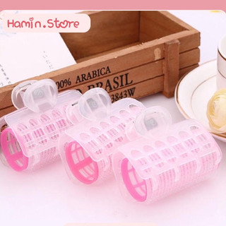 (SẴN)Set 3 lô cuốn tóc Hàn Quốc lõi nhựa siêu to dài tự dính uốn mái dài HaminStore