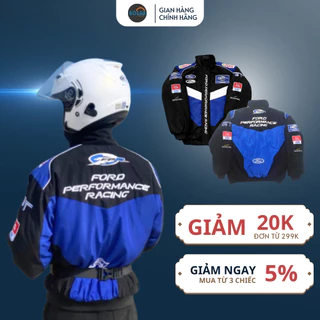 Áo khoác Ford 2 lớp dày dặn có đệm cotton thêu, áo khoác phượt phong cách cổ điển, thể thao