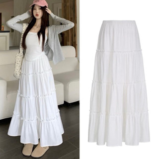 Chân váy midi dáng dài 4 tầng trắng đen xoè bồng bềnh 100cm có quần bảo hộ VANISA CV037
