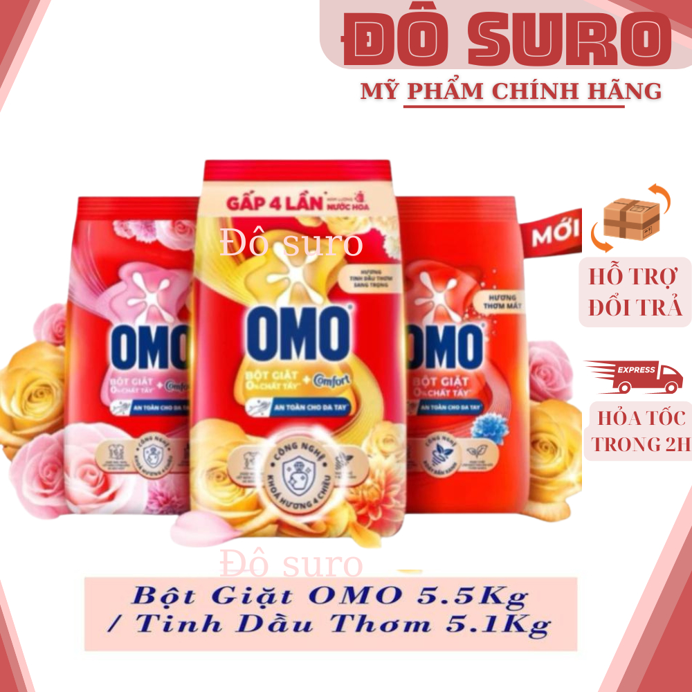 Bột giặt omo cửa trên tinh dầu thơm 5.5kg / 5.1kg