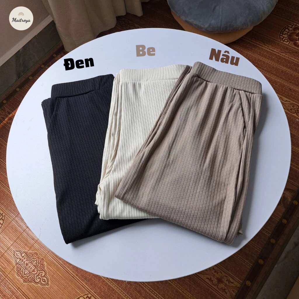 Quần Ống Loe Chất Vải Thun Len Loại Đẹp Form Dáng Dài, Suông Mượt Tôn Dáng Mặc Mát Mẻ Sang Trọng m201