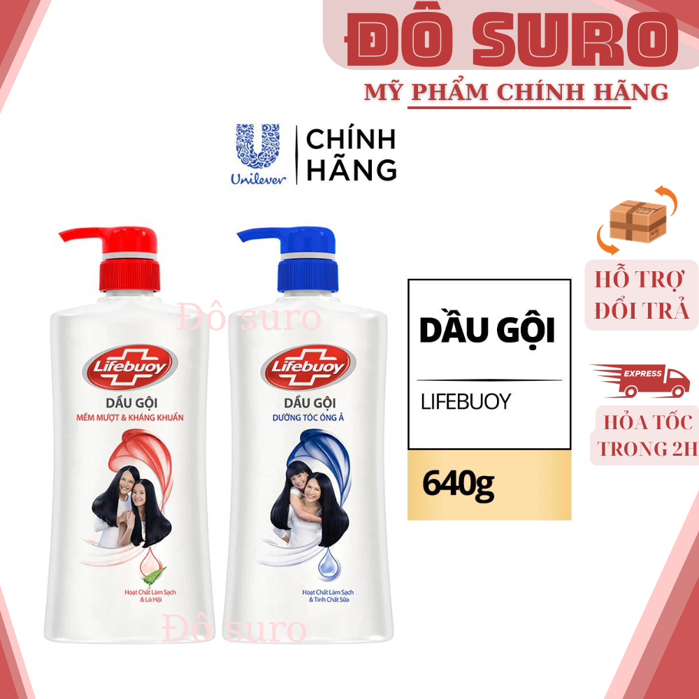 Dầu Gội Lifebuoy dưỡng tóc Óng Ả & Mềm Mượt 640g