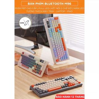 Bộ Bàn Phím Không Dây Bluetooth M96 LED 7 Màu Có Màn Hình, Phím PBT Cao Cấp, Gõ Êm Chống Ồn