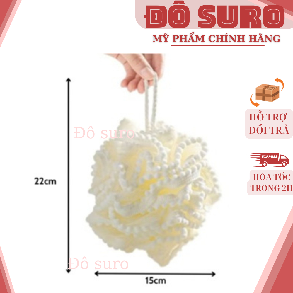 Bông Tảm Tròn Viền Bông, Lưới Tắm PE Mềm Mịn Kì Cọ Tấy Da Chết Dễ  ( giao màu ngầu nhiên )