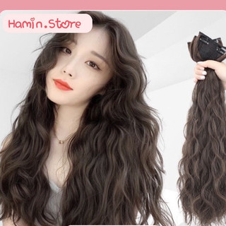 Tóc kẹp 3 mảnh xoăn duỗi lơi tự nhiên, làm phồng tóc Hamin