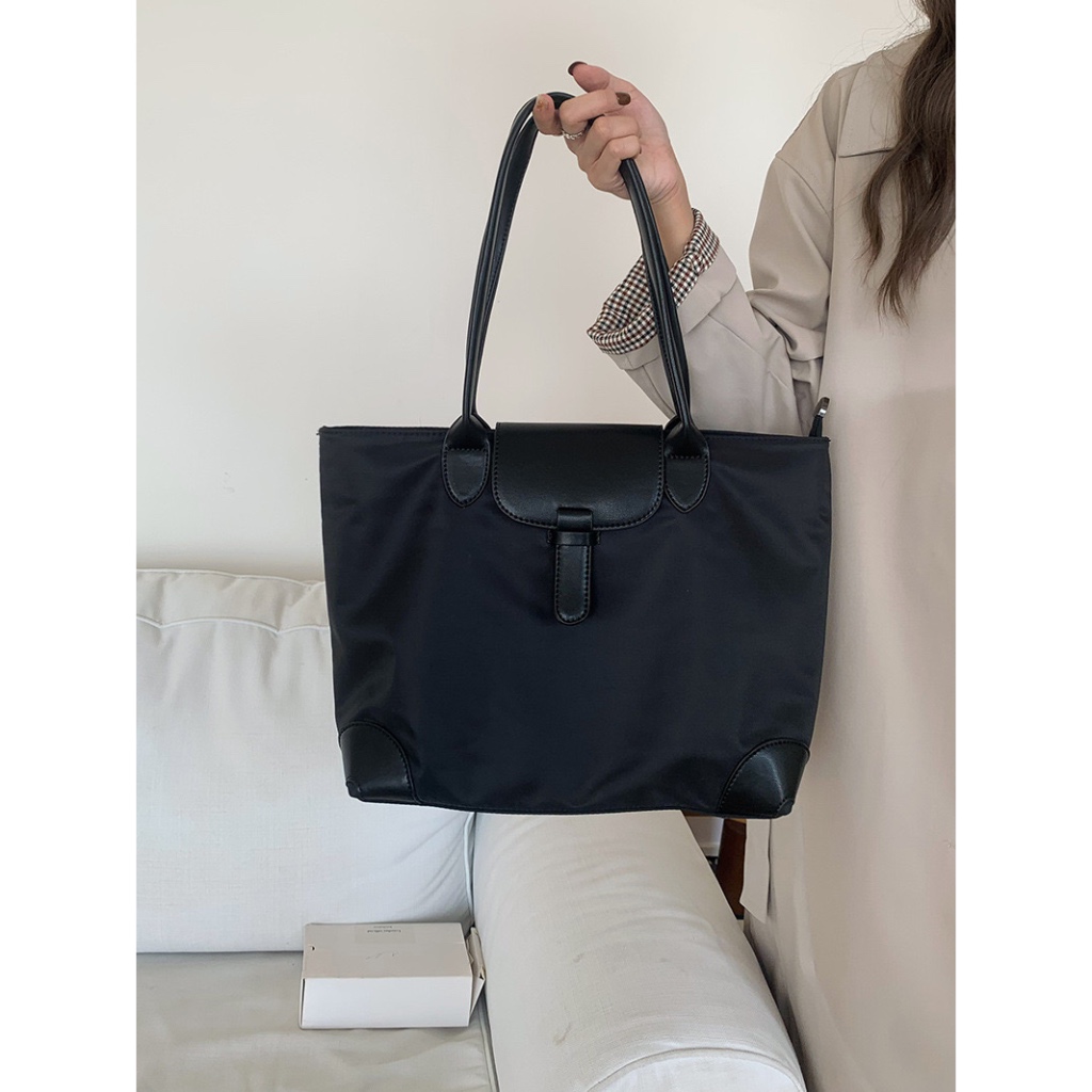[Trạm Calm] Totebag vải dù phối da basic-tramcalm