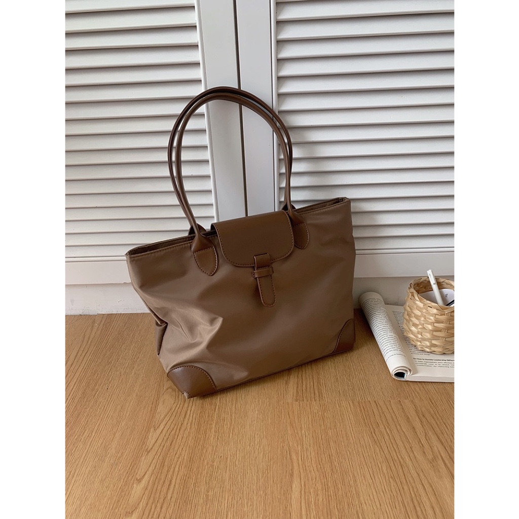 [Trạm Calm] Totebag vải dù phối da basic-tramcalm